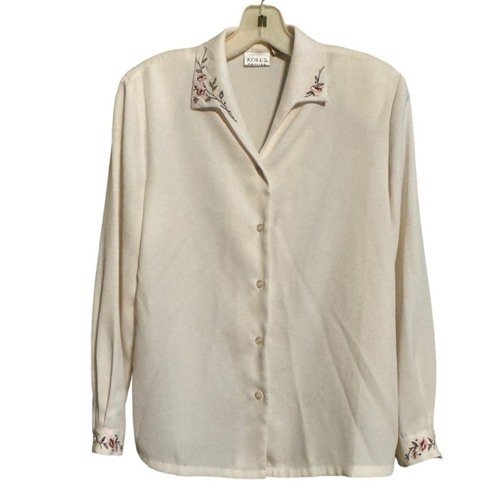 Vintage Koret Petites Floral Embroidered Blouse